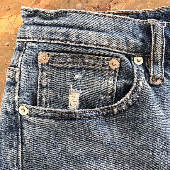 J. Crew | Women’s blue denim slim raw hem, ripped knee jeans, size 26 - Picture 9 of 15